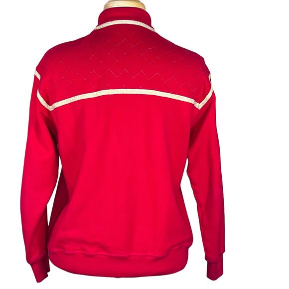 St. John Sport by Marie by Marie Gray 1/4 Zip Red Pullover Sweatshirt Size P - Picture 7 of 13